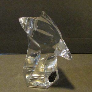 Crystal animal Fox geometric bust Saint Louis figure paperweight made in France